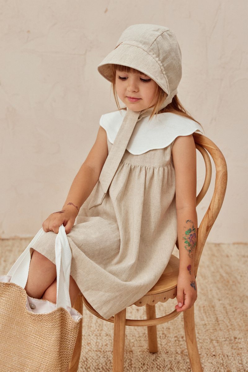 EVA BEIGE Children's Bonnet