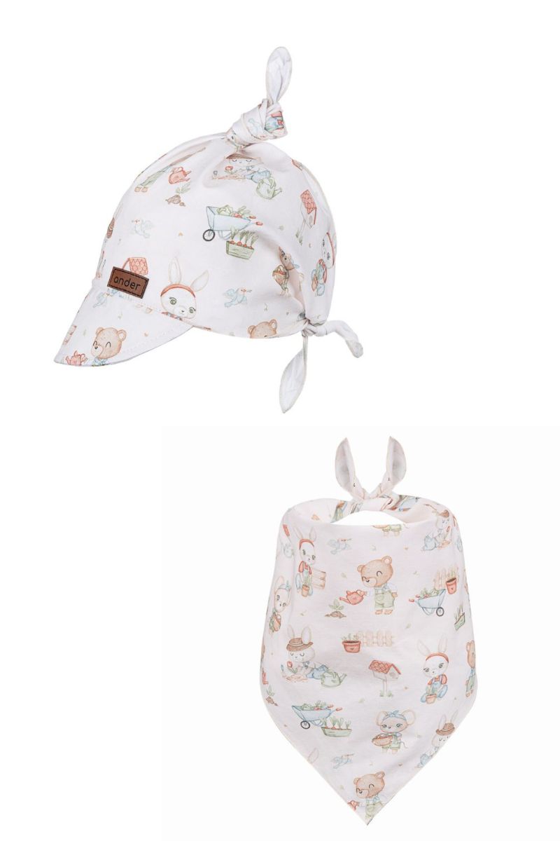 Czapka dziecięca z chustką MIA MULTICOLOR 100% bawełna ECOTEC