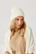 Czapka NAOMI - 100% wełny merino - ecru