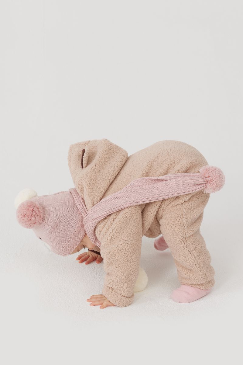 Dziecięca czapka z szalem WILLY pink 3