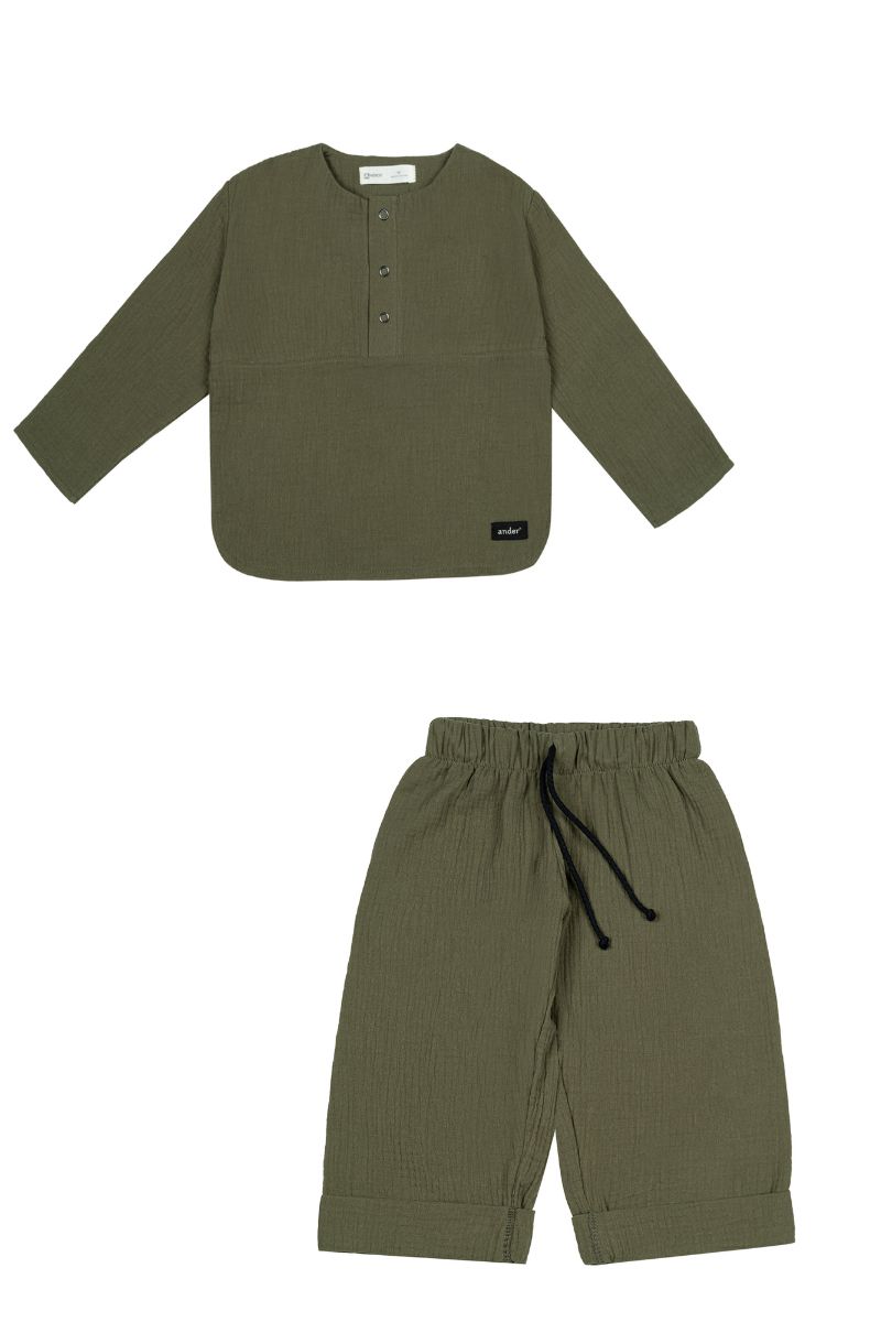DANTE KHAKI Top and Shorts Set for Boys