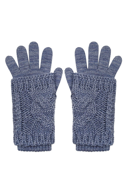 Rękawiczki - 30% wełny WOOLY - BLUE