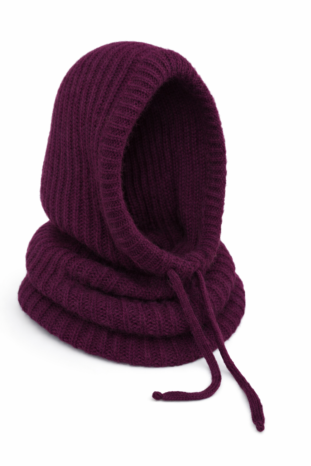Elegancka balaclava damska do płaszcza i wełnianego płaszcza.
Miękki kaptur z kominem zapewniający ochronę przed zimnem.