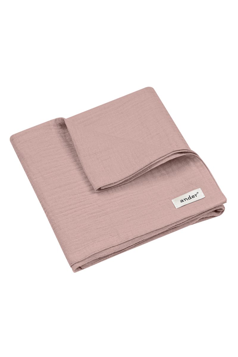 Muslin baby swaddle blanket ELENA – 100% cotton - powder pink