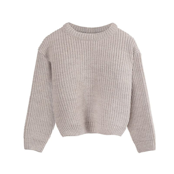 Klasyczny sweter unisex dla dzieci wykonany z wełny merino.
Sweter dziecięcy merino na jesień i zimę.
