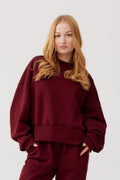Bluza dresowa ROSA - bawełna - bordowy