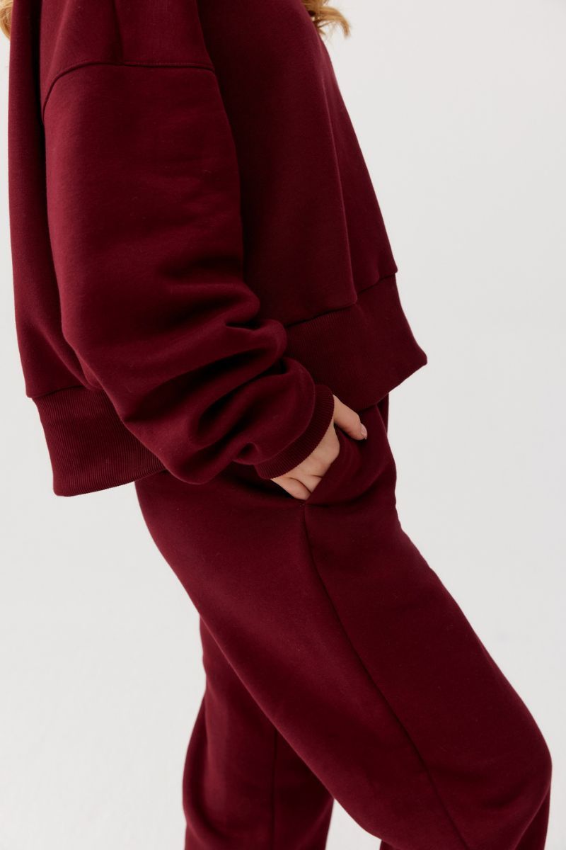 bordowa bluza dresowa ROSA do codziennych stylizacji