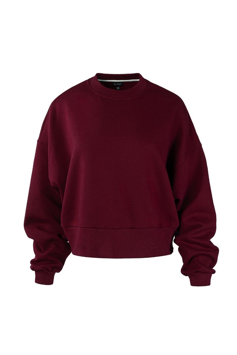 Bluza damska dresowa ROSA bordowa, wygodna i miękka bluza, bluza na codzień i spacer 
