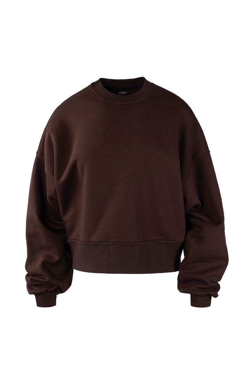 bluza damska oversize ROSA zapewniająca komfort noszenia w kolorze czekoladowy brąz