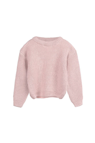 Sweter NORD - 100% wełny merino - pudrowy róż
