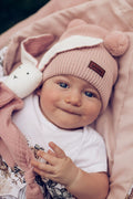 Czapka dziecięca TEDDY - 100% wełna merino - różowy
