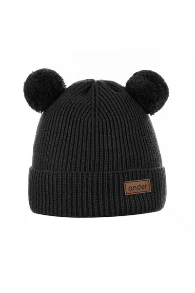 Czapka dziecięca TEDDY - 100% wełna merino - czarny