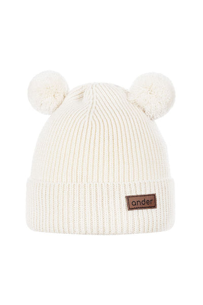 Czapka dziecięca TEDDY - 100% wełna merino - ecru