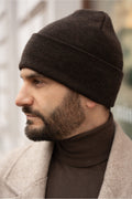 Czapka NAOMI – 100% wełny merino – czekoladowy brąz
