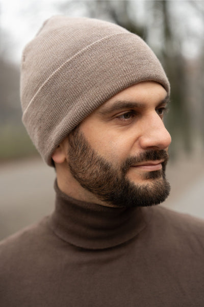 Czapka NAOMI – 100% wełny merino – taupe