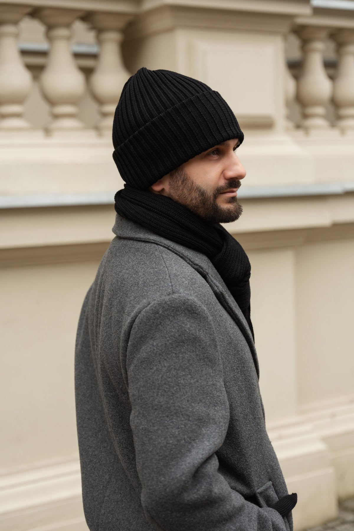czapka i szal z wełny merino DAILY jako zestaw zimowy unisex
