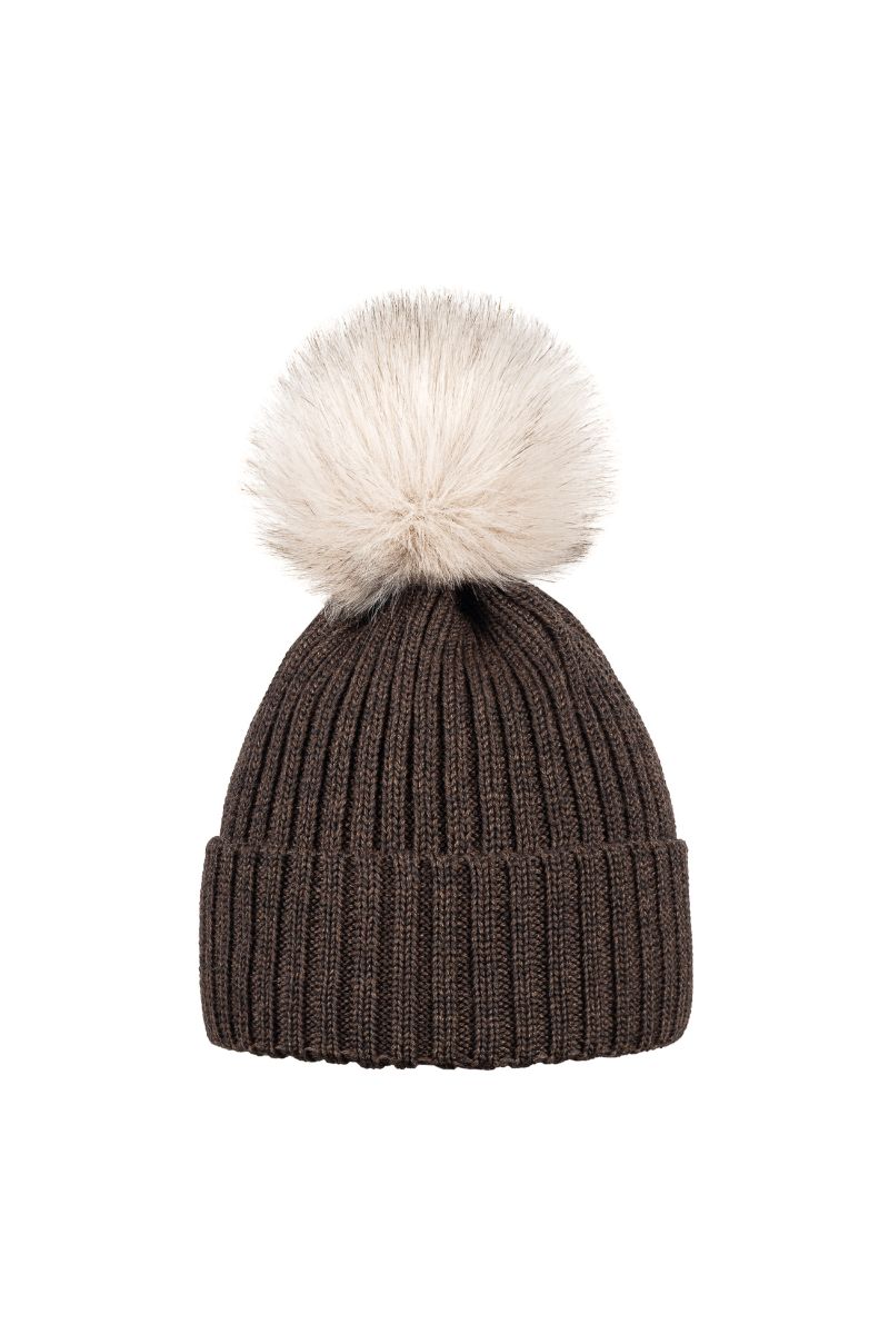 czapka z pomponem w stylu casual na jesień i zimę