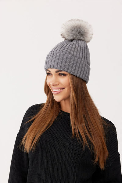 Czapka OLLO – 100% wełny merino – ciemnoszary