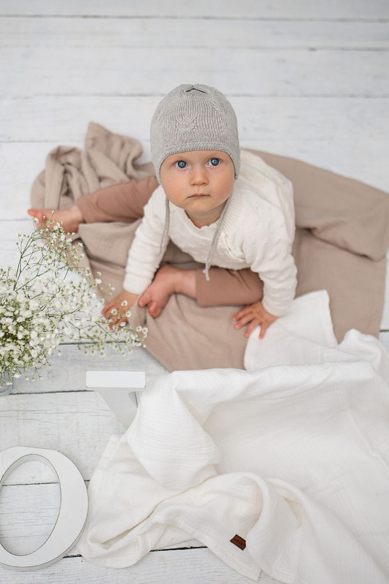 Children's hat 100% merino wool LILY GREY