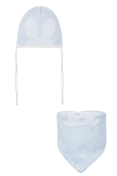 Czapka dziecięca z chustką BUNNY BLUE