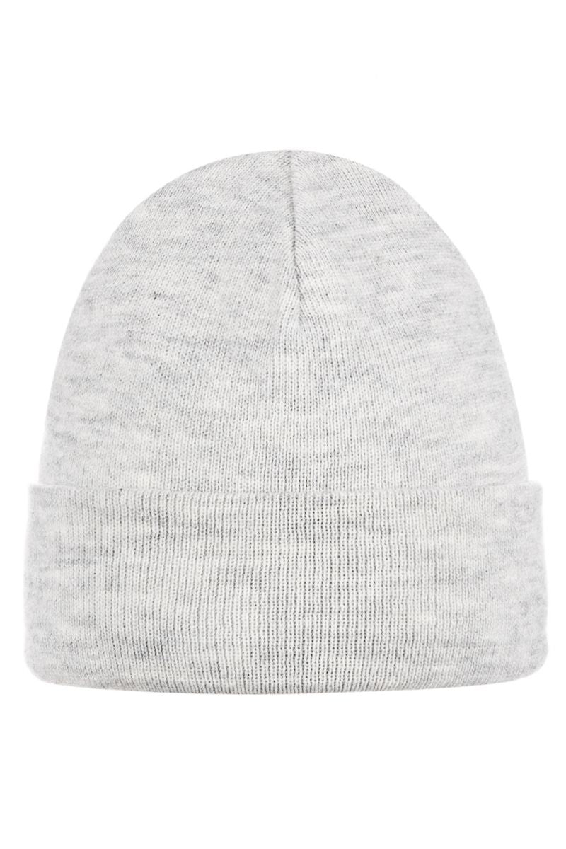 Czapka merino NAOMI szara – klasyczny beanie, widok z przodu