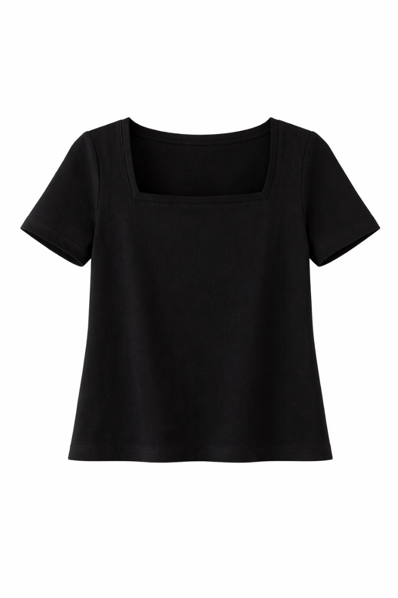 Czarny T-shirt damski o ponadczasowym wyglądzie.
Koszulka z wełny merino do codziennego użytkowania.