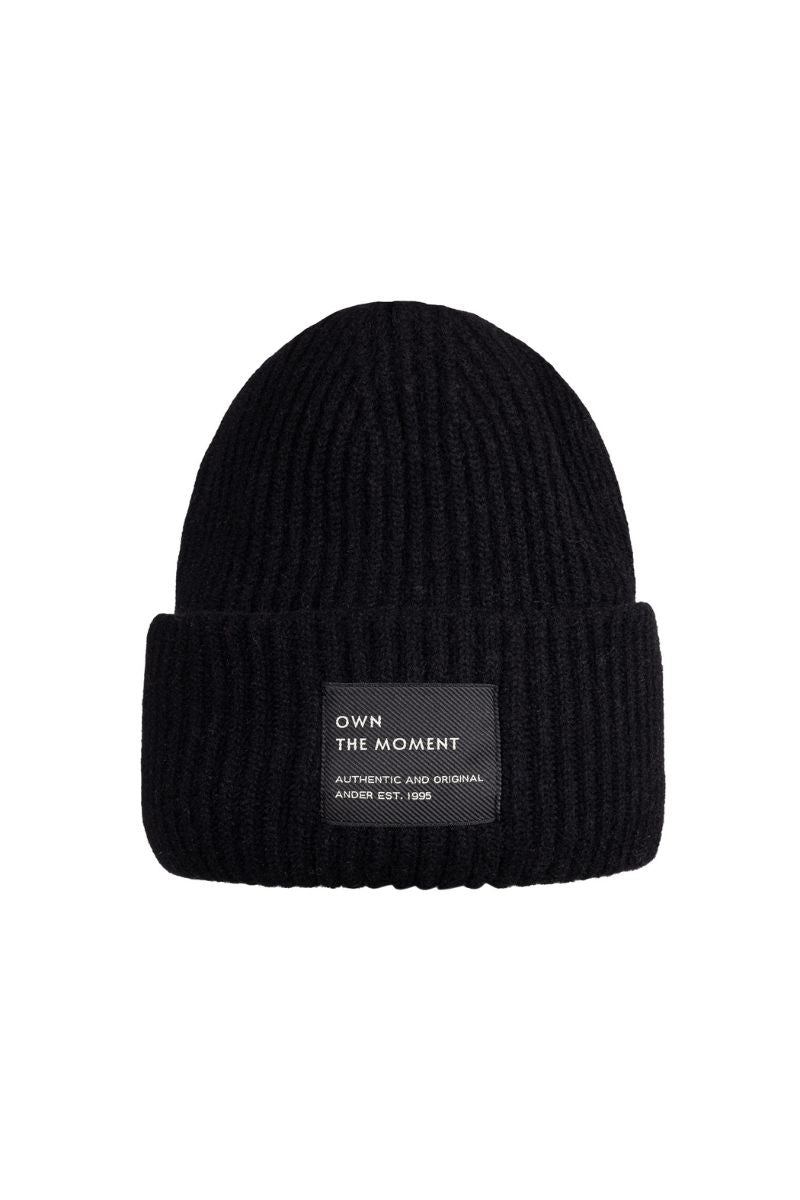 prążkowana czapka beanie z szerokim wywinięciem