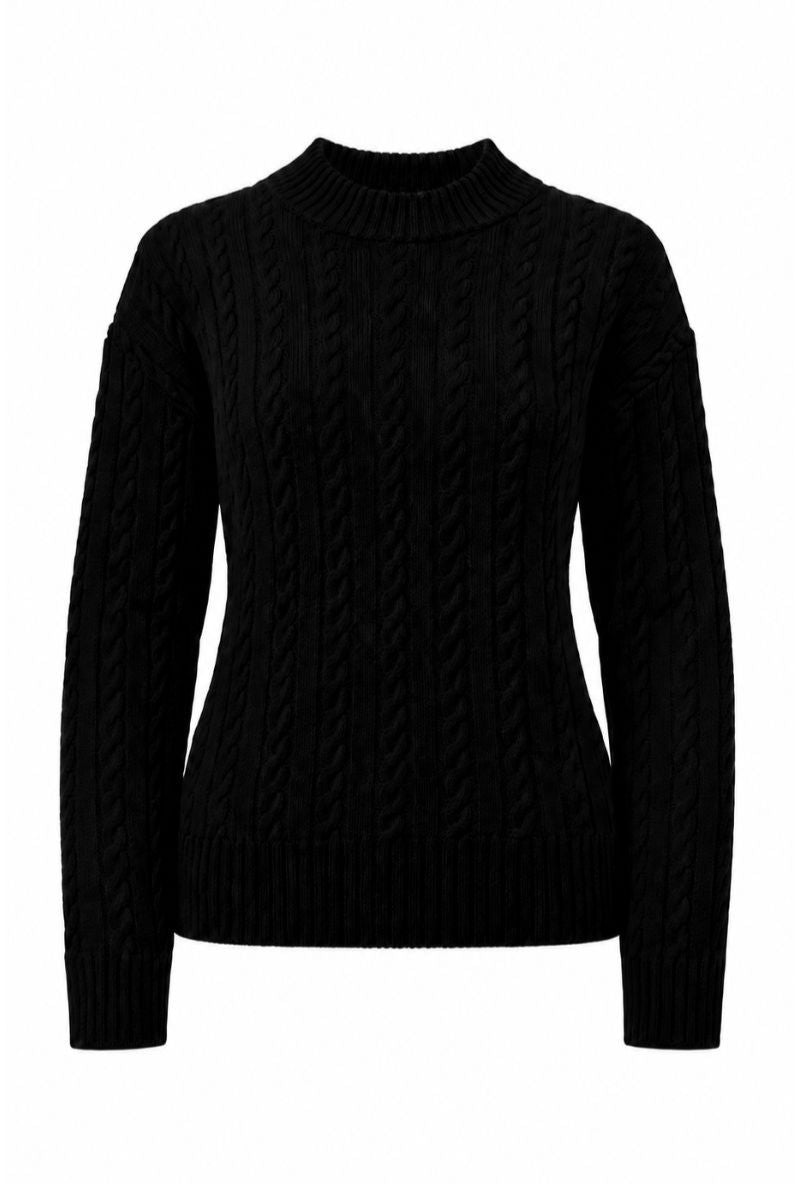 Sweter POLO – 100% wełny merino – czarny