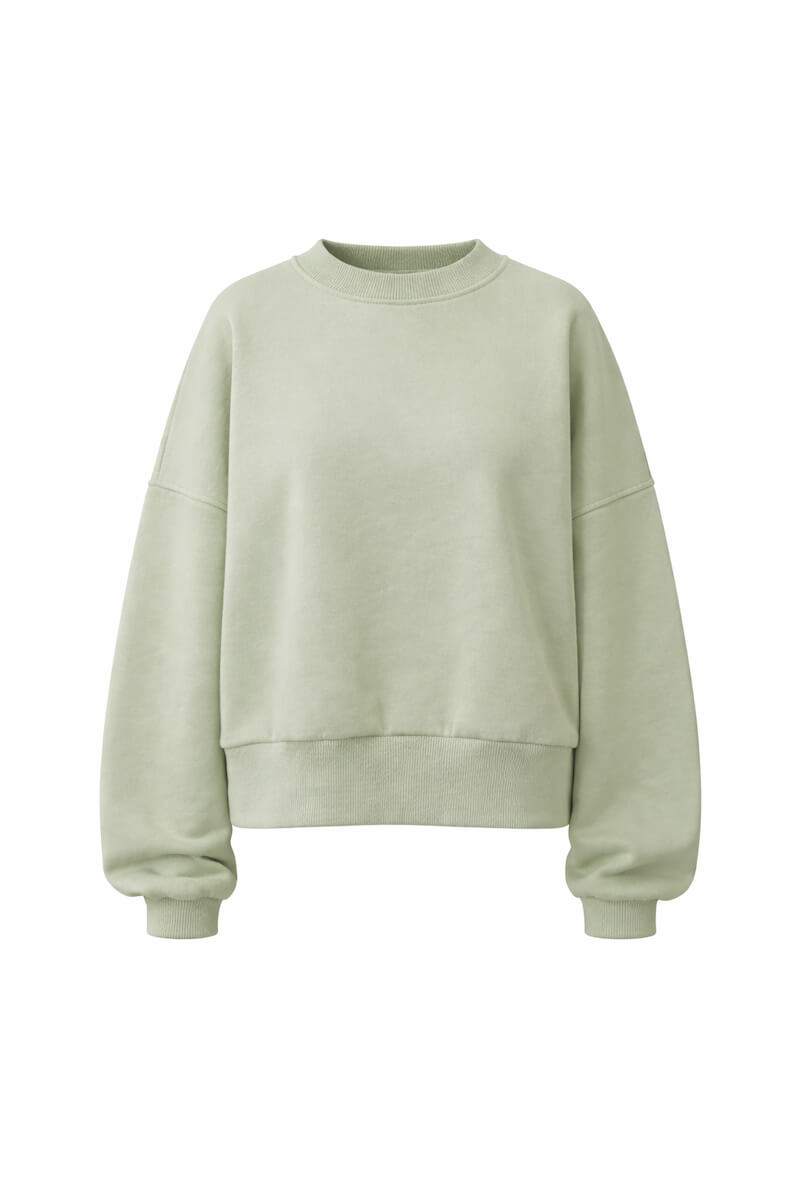 Zielona bluza damska oversize wyprodukowana w Polsce.
Ciepła bluza dresowa ROSA z drapaną dzianiną od wewnątrz.
