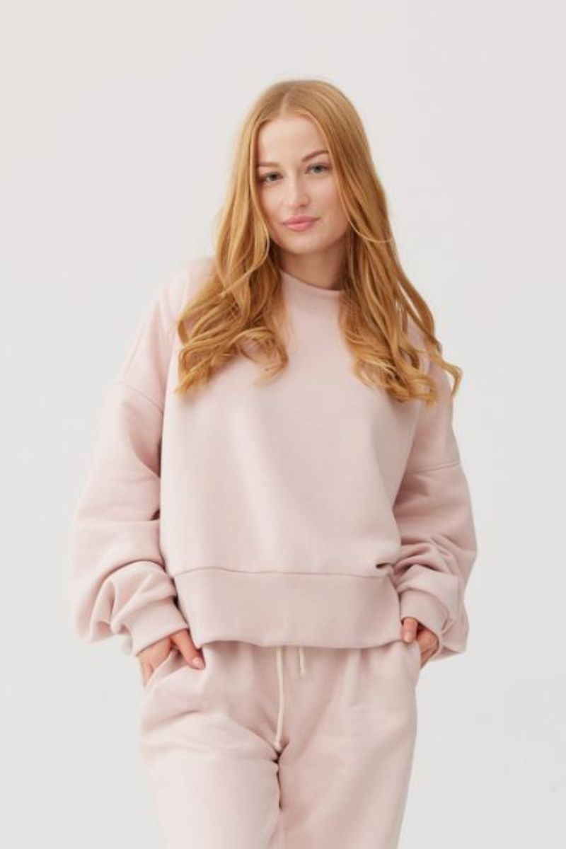 stylowa bluza damska różowa ROSA w minimalistycznym wydaniu