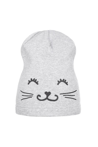 Czapka dziewczęca beanie KITTY GREY