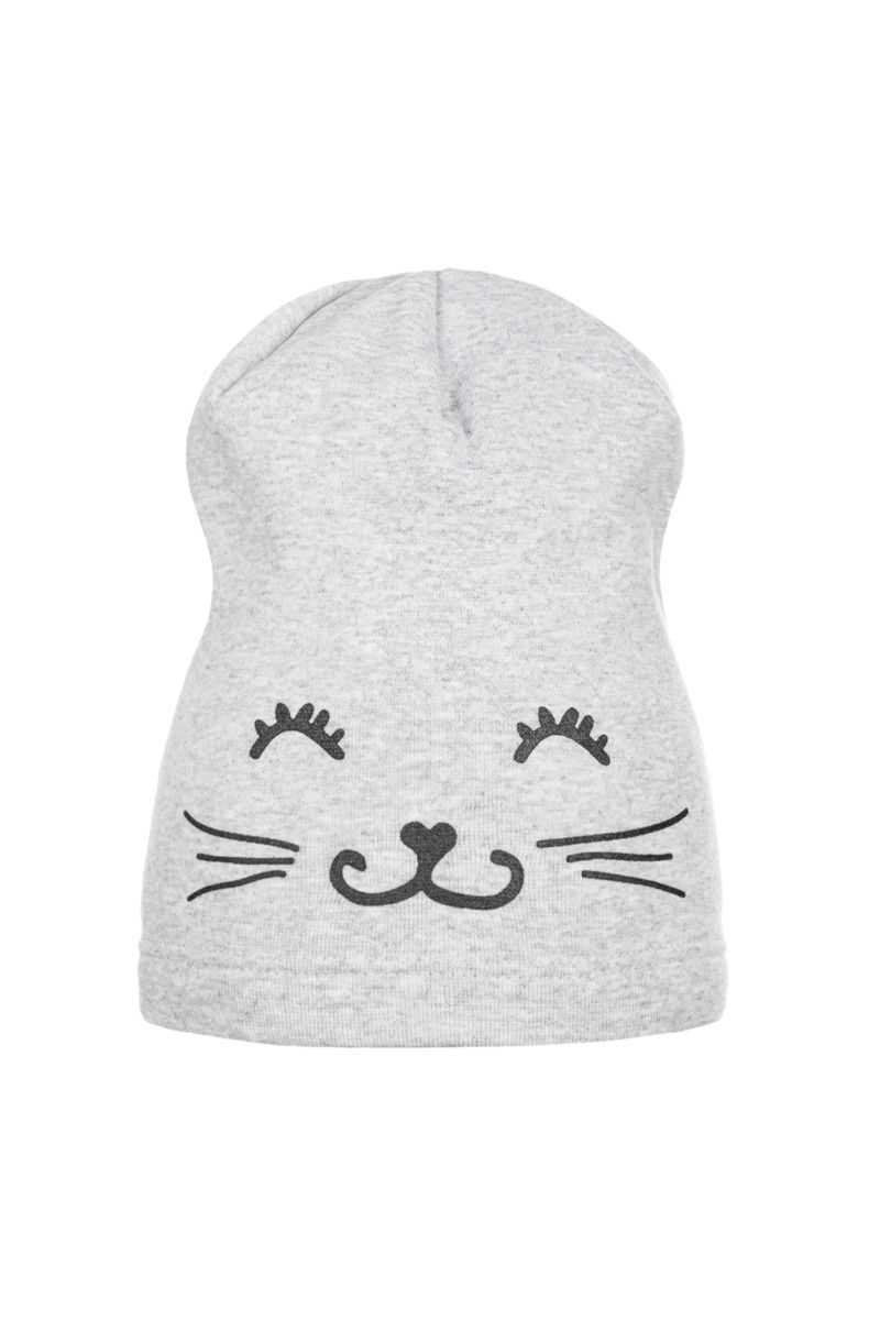 Girls' beanie hat KITTY GREY