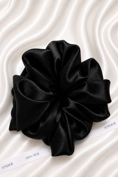 SILQ Silk Hair Scrunchie – size - XXL – black