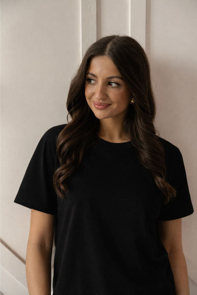 Women's T-shirt NERO CLASSIC - 100% merino wool - black