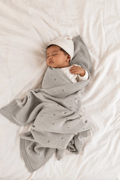 Kocyk niemowlęcy APOLLO – 100% wełny merino – szary