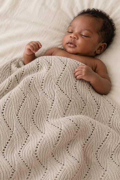 Kocyk niemowlęcy AUSILIA PREMIUM – 100% wełny merino – beżowy