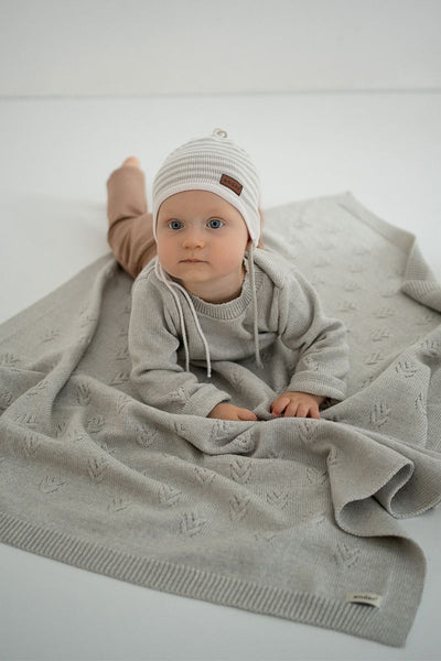 Baby blanket DIEGO – 100% merino wool – grey