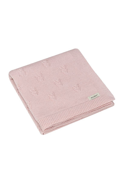 Baby blanket DIEGO - 100% merino wool - powder pink