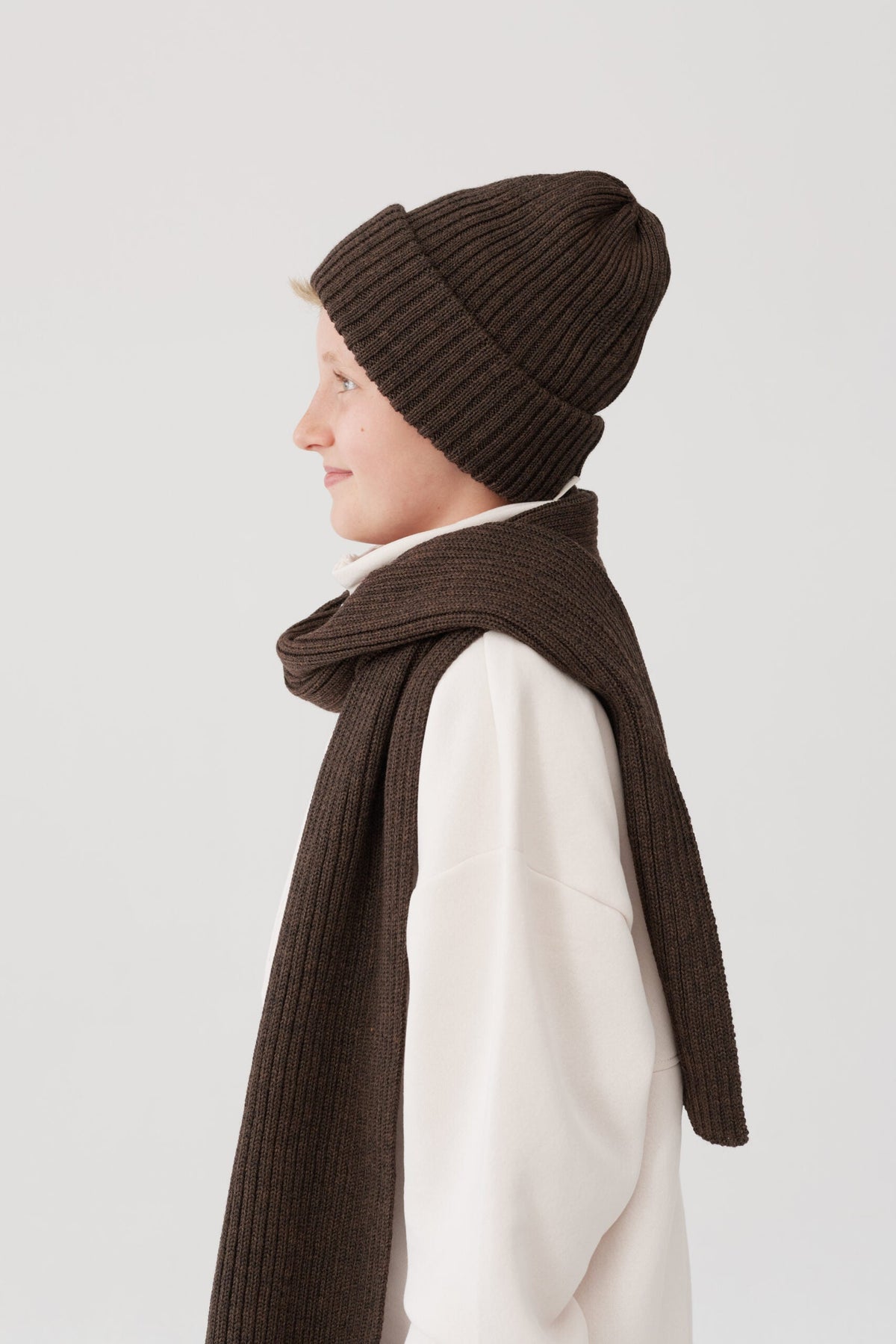 komplet czapka i szal z 100% wełny merino