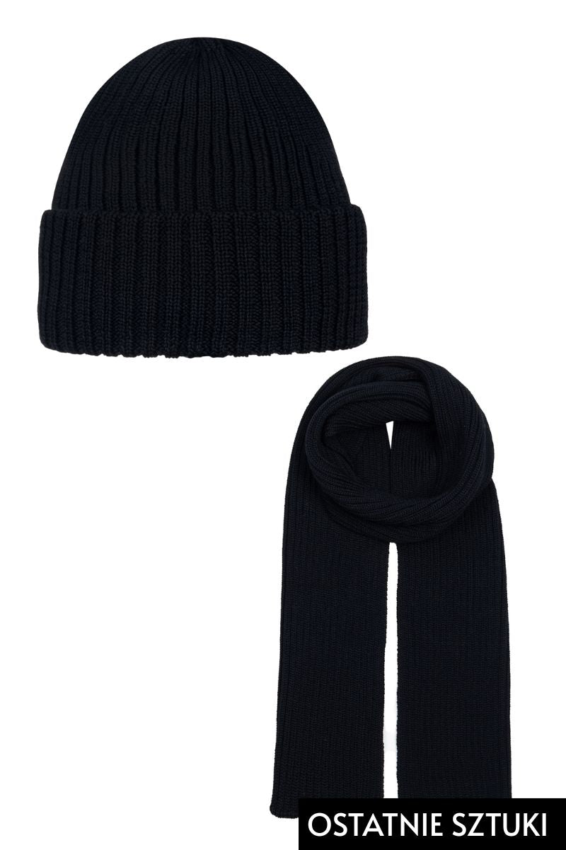 DAILY Beanie and Scarf Set - black