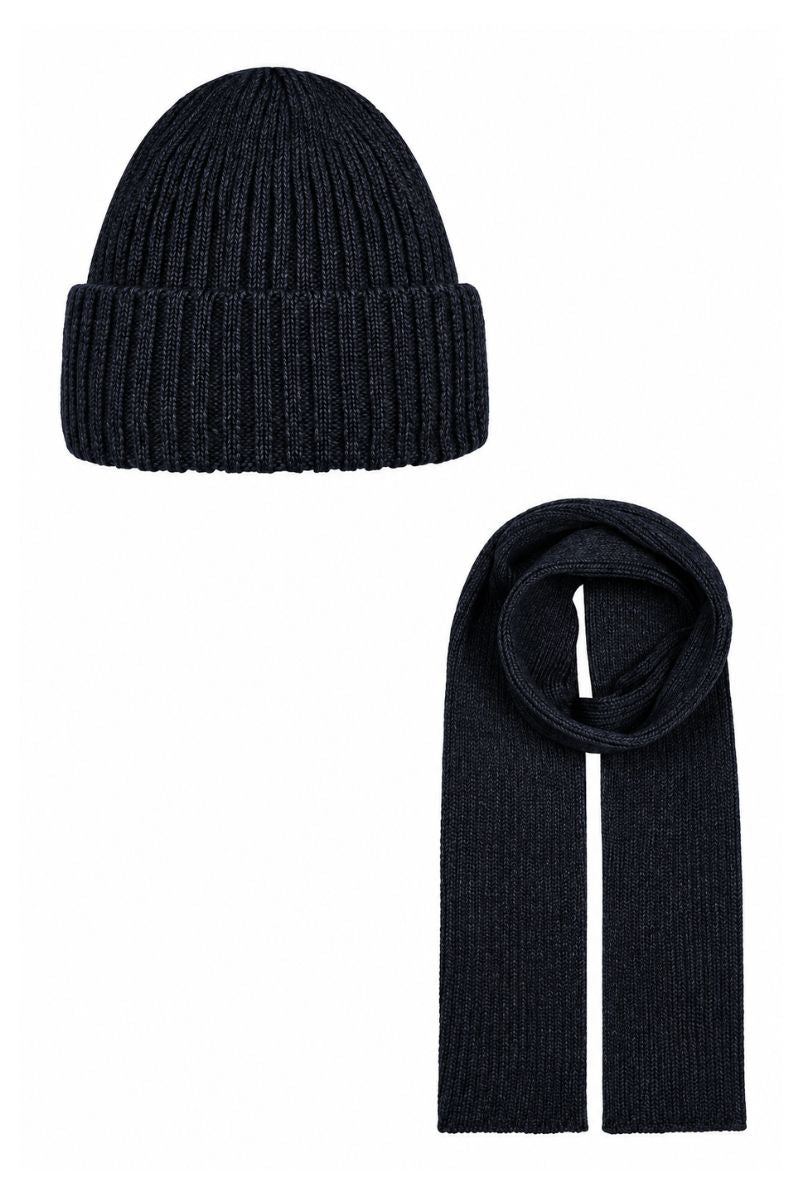 DAILY hat and scarf set - brown