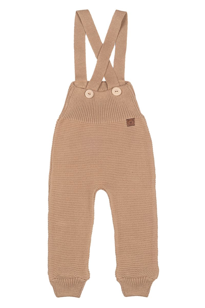 Children's dungarees ENZO - 100% merino wool - camel