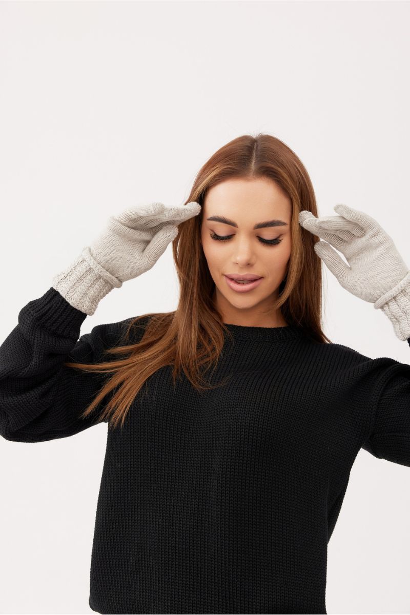 KENDALL Gloves - 100% merino wool - grey