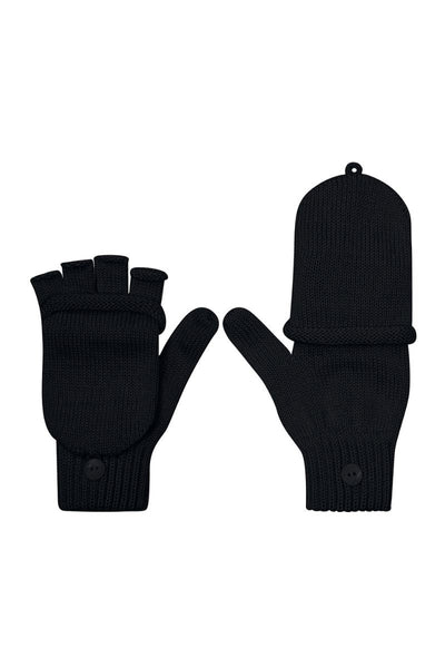 Rękawiczki DAISY - 100% wełny merino - czarny