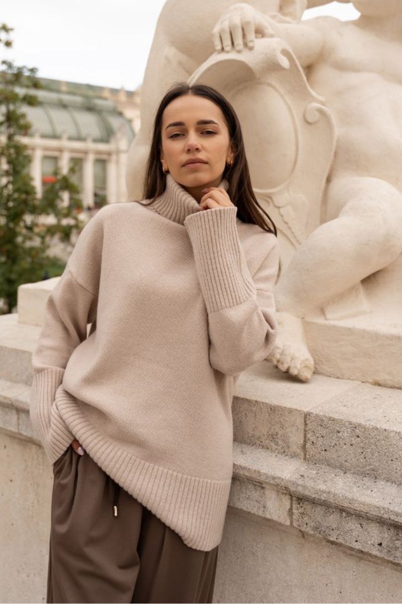 Sweter z kaszmirem BELLAGIO - beżowy