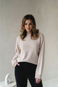 Sweter MORGEN - 90% wełny merino 10% kaszmir - beżowy