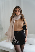 Maglione con zip e cashmere LUNA – cammello