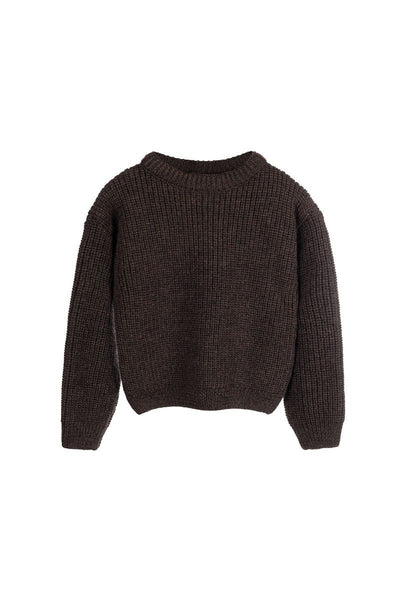 Sweter NORD - 100% wełny merino - brązowy