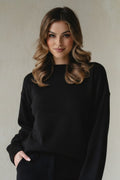 Sweter MORGEN - 90% wełny merino 10% kaszmir - czarny