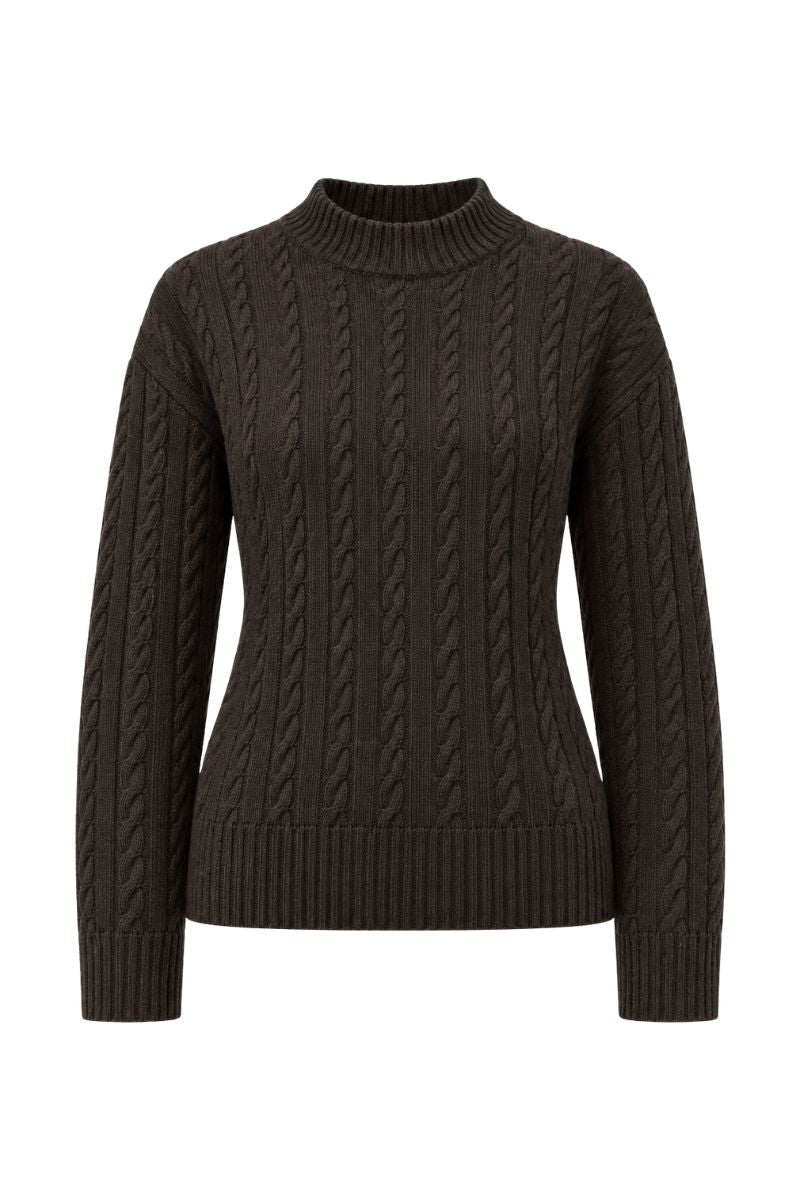 Klasyczny damski sweter z wełny merino odpowiedni do codziennych i eleganckich stylizacji.